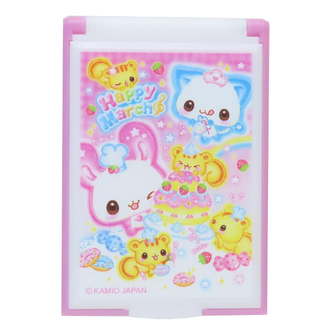 カードミラーS 手鏡 HAPPY MARCH カミオジャパン コンパクトミラー かわいい メール便可