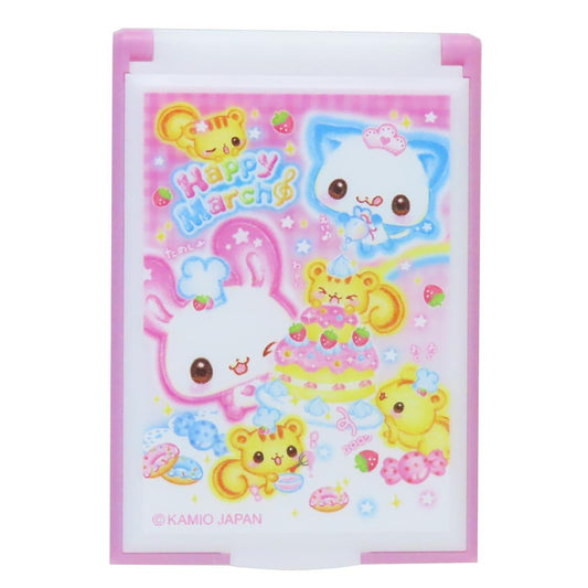 カードミラーS 手鏡 HAPPY MARCH カミオジャパン コンパクトミラー かわいい メール便可