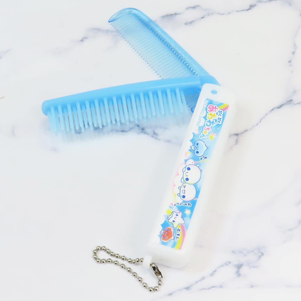 折りたたみブラシ＆コーム ヘアブラシ ぷくぷくあわわちゃん ブランコ カミオジャパン プレゼント かわいい 折りたたみくし メール便可