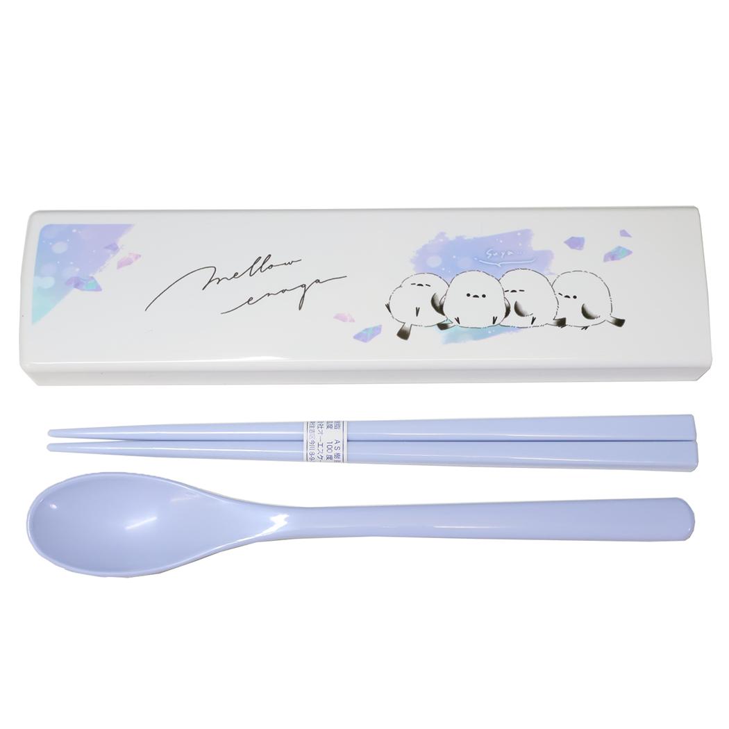 mellow enaga コンビセット 抗菌 ツインセット スライド式 おはし＆スプーン ニュアンス カミオジャパン 新学期準備 お箸 スプーン かわいい 日本製 グッズ メール便可 シネマコレクション