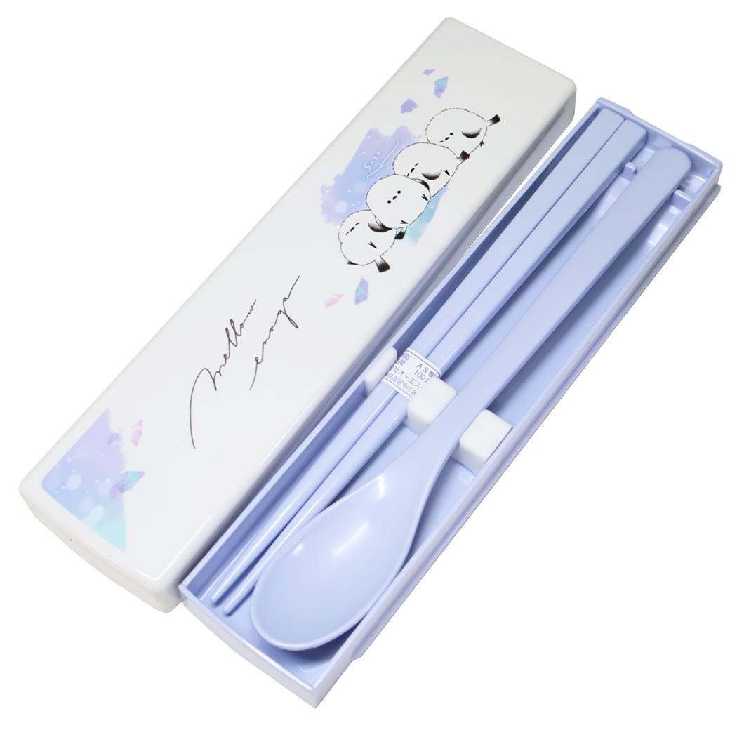 抗菌 ツインセット スライド式 おはし＆スプーン コンビセット mellow enaga ニュアンス カミオジャパン 新学期準備 お箸 スプーン かわいい 日本製 メール便可