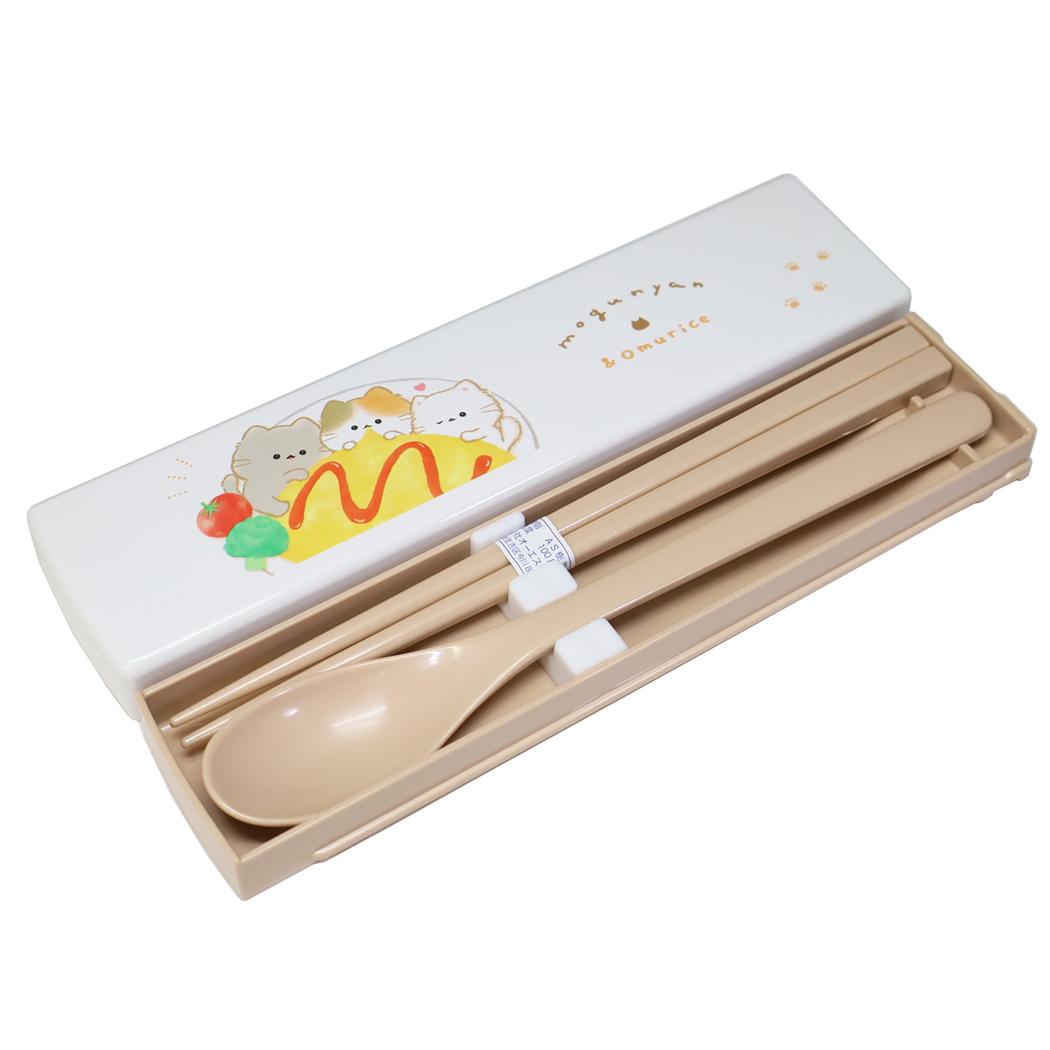 抗菌 ツインセット スライド式 おはし＆スプーン コンビセット もぐにゃん カミオジャパン 新学期準備 お箸 スプーン かわいい 日本製 メール便可