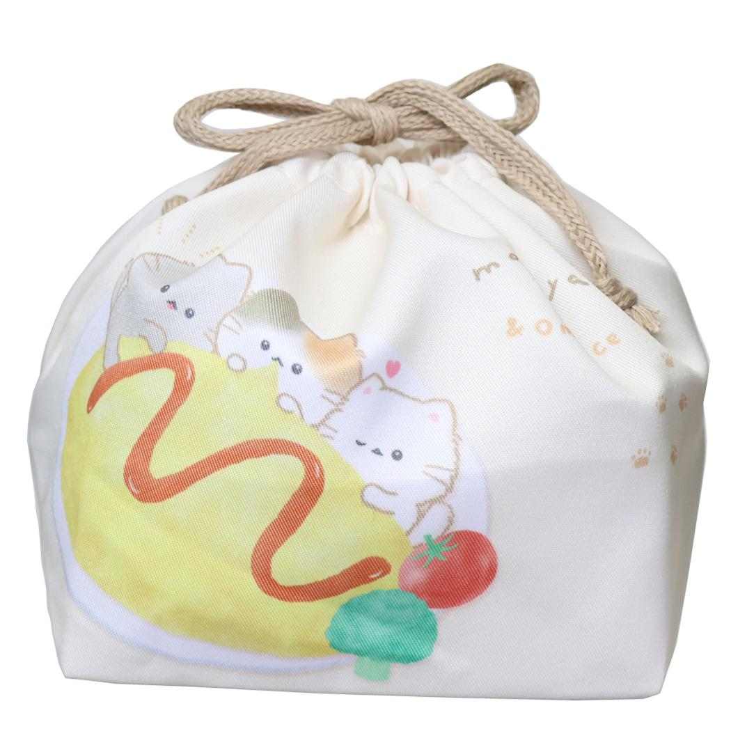 お弁当きんちゃくポーチ ランチ巾着 もぐにゃん カミオジャパン 新学期準備 かわいい メール便可