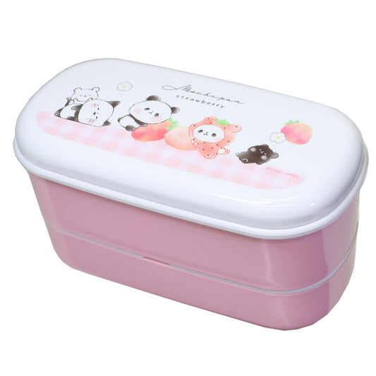 抗菌 細長2段ランチボックス お弁当箱 もちもちぱんだ カミオジャパン 新学期準備 かわいい 日本製