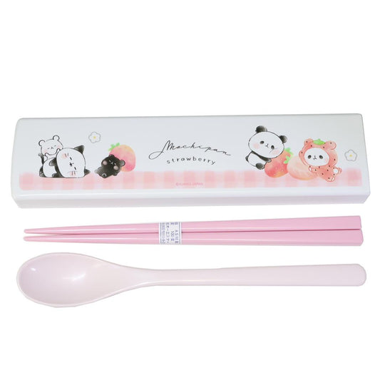 抗菌 ツインセット スライド式 おはし＆スプーン コンビセット もちもちぱんだ カミオジャパン 新学期準備 お箸 スプーン かわいい 日本製 メール便可