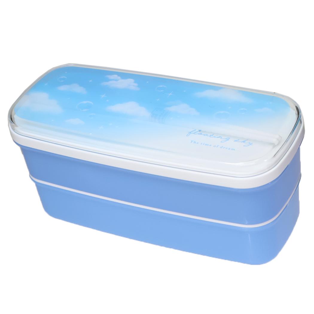 抗菌 スリム2段ランチボックス お弁当箱 floating sky カミオジャパン 新学期準備 かわいい 日本製