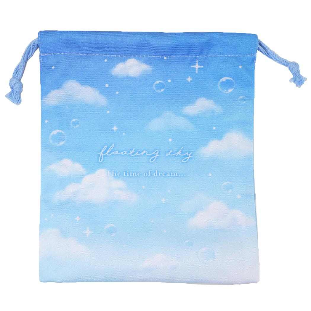 マチ付き巾着 きんちゃくポーチ 巾着袋 floating sky カミオジャパン 新学期準備 かわいい メール便可