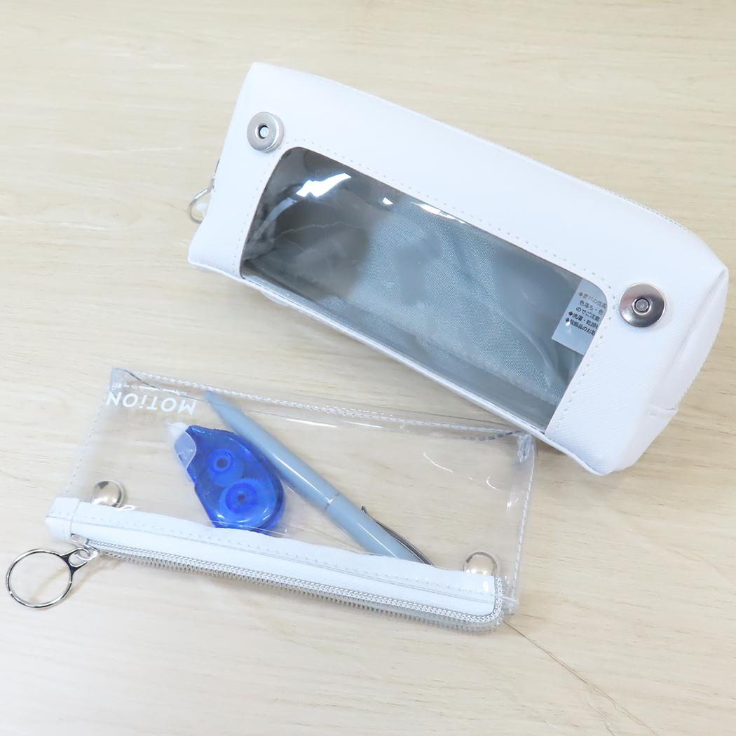 スマートプラスペンケース ペンポーチ MOTiON white カミオジャパン 新学期準備文具 シンプル