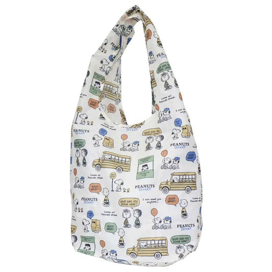 スヌーピー エコバッグ カラビナ付底マチエコバッグ PEANUTS STREET ピーナッツ カミオジャパン ショッピングバッグ キャラクター グッズ シネマコレクション