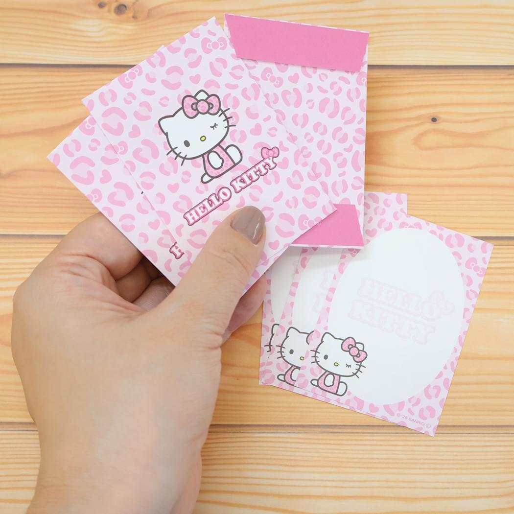 ミニレター 手紙セット ハローキティ ヒョウ柄 サンリオ カミオジャパン カードサイズ 便箋＆封筒 メール便可