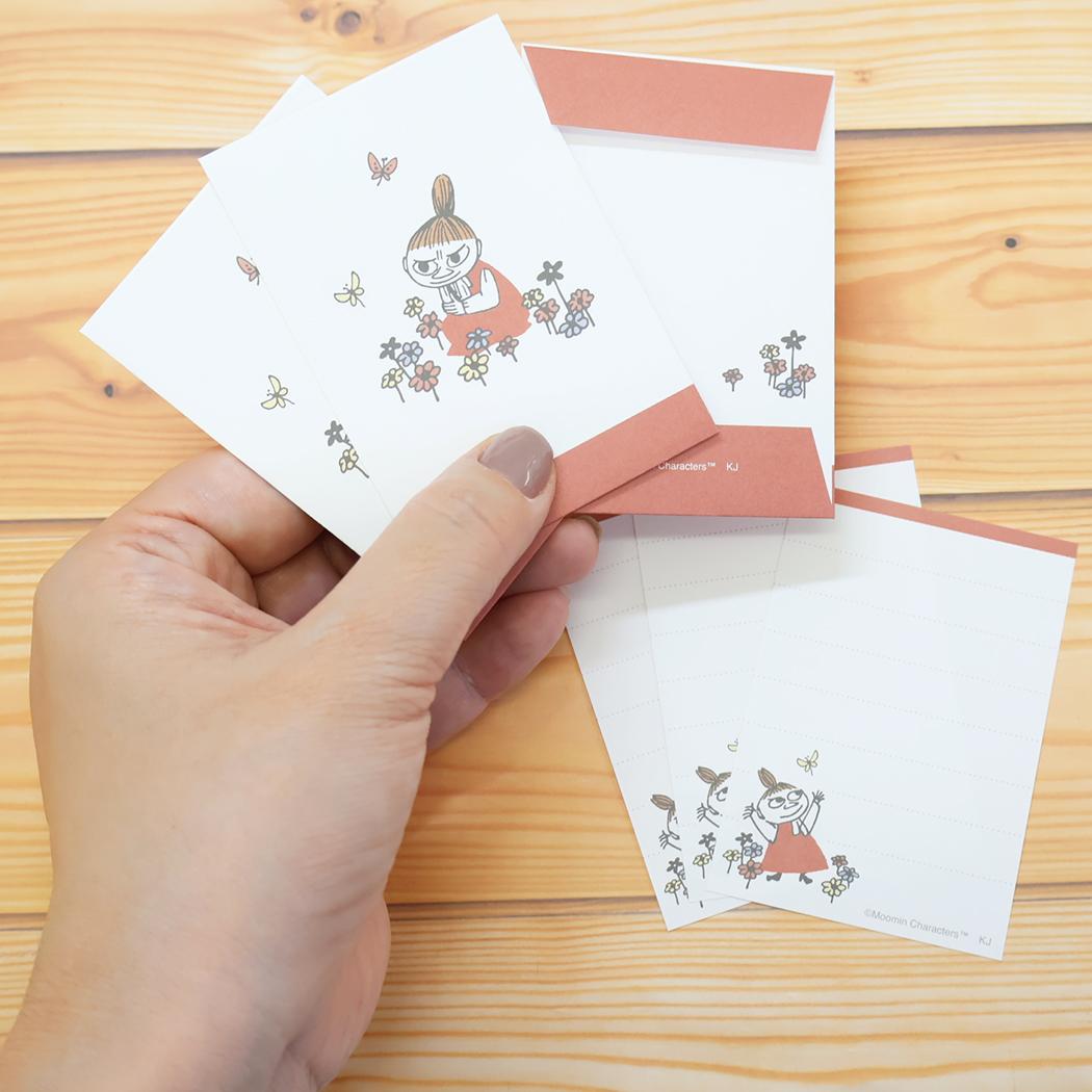 ミニレター 手紙セット ムーミン ひみつの花園 北欧 カミオジャパン カードサイズ 便箋＆封筒 メール便可