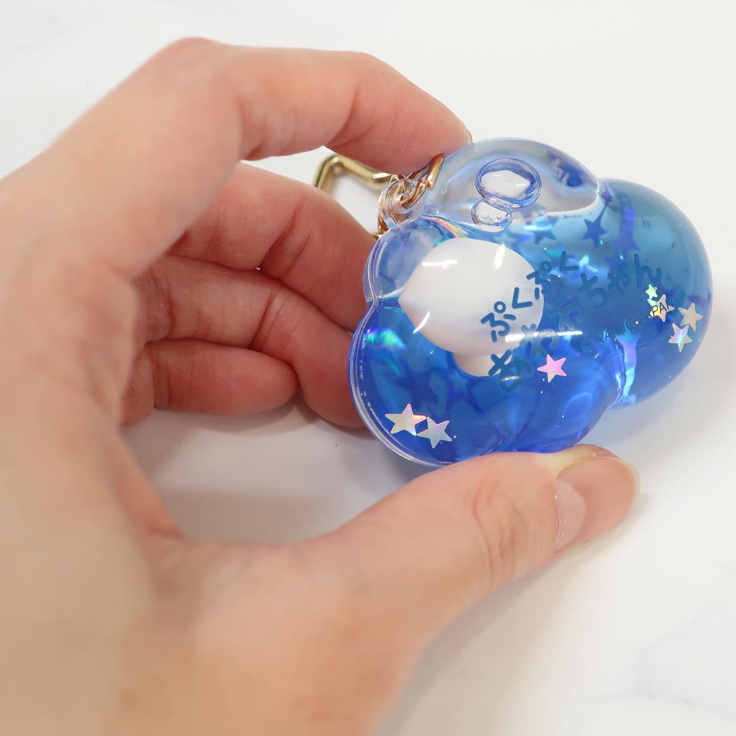 オイルインキーホルダー キーリング ぷくぷくあわわちゃん おすわり カミオジャパン プレゼント かわいい