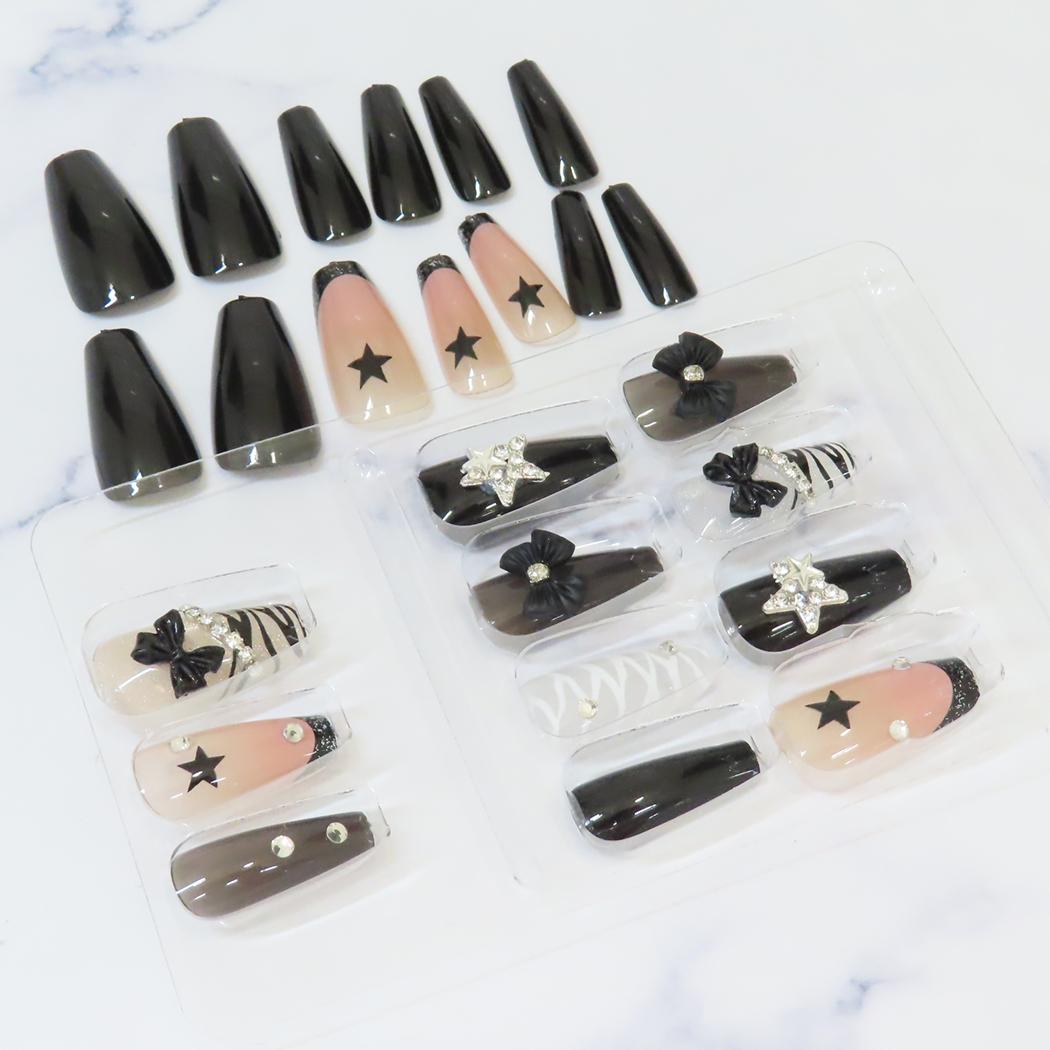 プレミアムネイルチップ ロングスクエア コスメ雑貨 glam star カミオジャパン ネイルアート 付け爪 おしゃれ メール便可