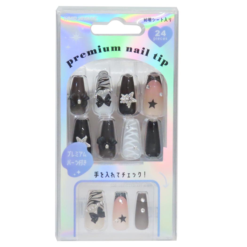 プレミアムネイルチップ ロングスクエア コスメ雑貨 glam star カミオジャパン ネイルアート 付け爪 おしゃれ メール便可