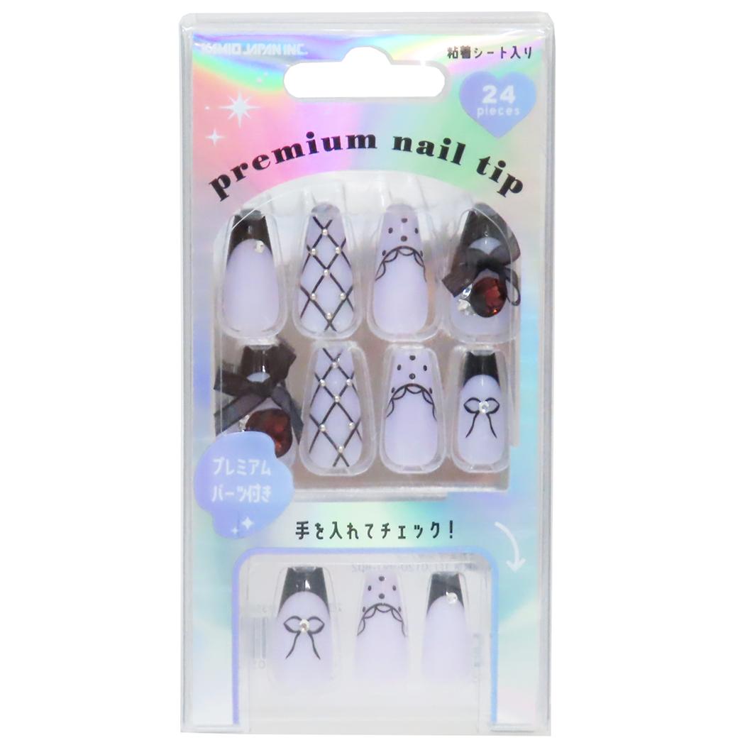プレミアムネイルチップ ロングスクエア コスメ雑貨 lilac chain カミオジャパン ネイルアート 付け爪 おしゃれ メール便可
