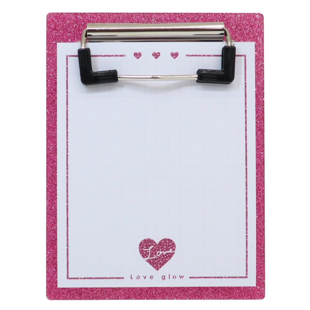グリッターバインダーメモ メモ帳 Love glow ピンク カミオジャパン 新学期準備文具 かわいい メール便可