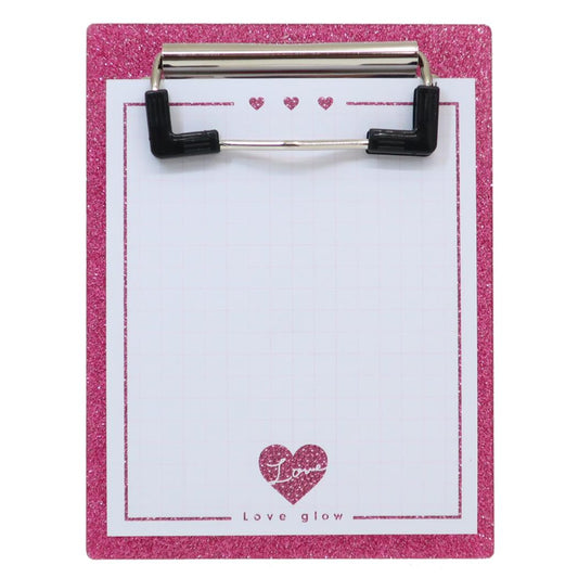 グリッターバインダーメモ メモ帳 Love glow ピンク カミオジャパン 新学期準備文具 かわいい メール便可