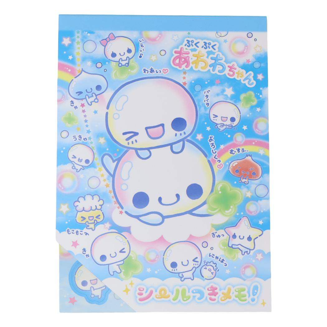 平成ファンシー メモ帳 シール付きA6メモ あわわちゃん カミオジャパン 新学期準備文具 女の子 日本製 かわいい グッズ メール便可 シネマコレクション