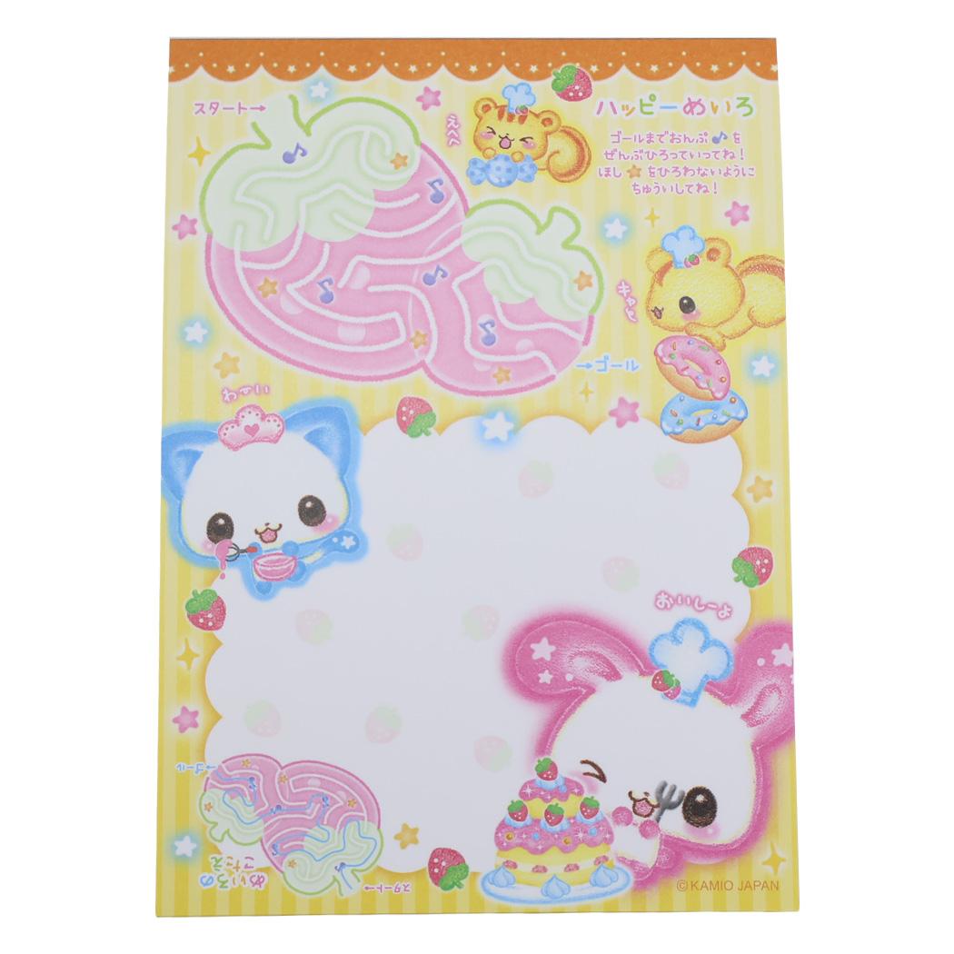 シール付きA6メモ メモ帳 平成ファンシー Happy March カミオジャパン 新学期準備文具 女の子 日本製 かわいい メール便可