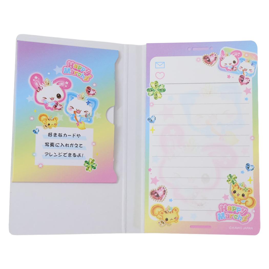 ガラケー風窓あきメモ メモ帳 平成ファンシー Happy March カミオジャパン 新学期準備文具 女の子 日本製 かわいい メール便可