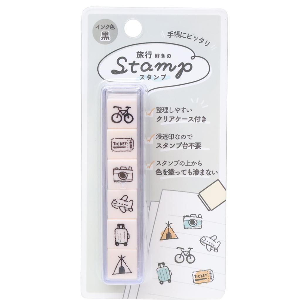 はんこ 6連スタンプ 旅行好きのスタンプ カミオジャパン ハンコ 手帳デコ グッズ メール便可 シネマコレクション