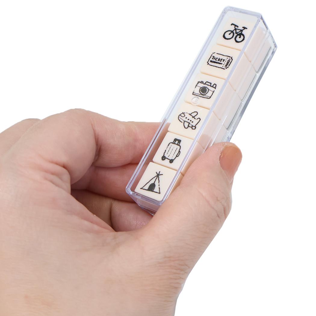 はんこ 6連スタンプ 旅行好きのスタンプ カミオジャパン ハンコ 手帳デコ グッズ メール便可 シネマコレクション