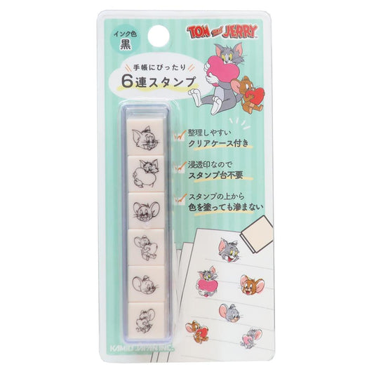 6連スタンプ はんこ トムとジェリー ワーナーブラザース カミオジャパン 手帳デコ ハンコ メール便可