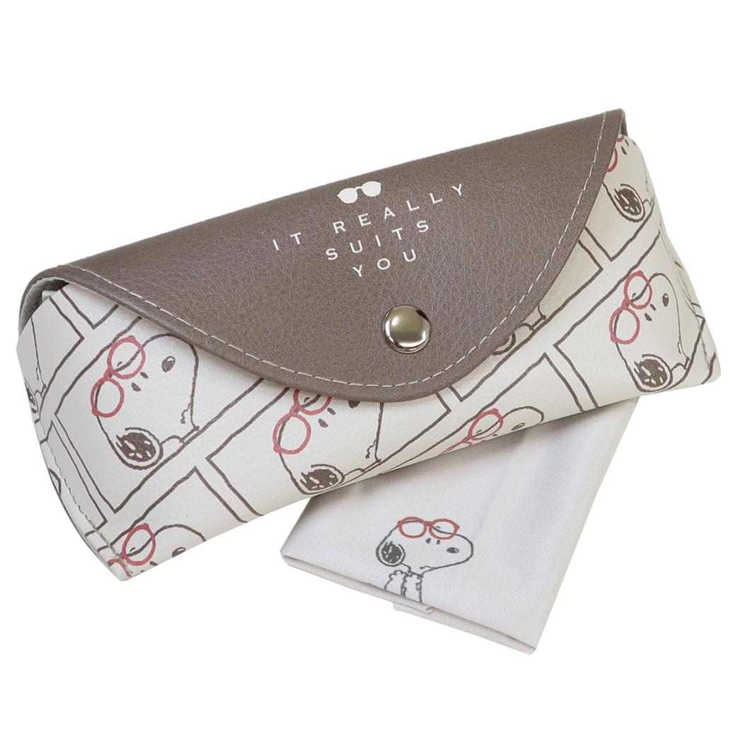 スヌーピー 眼鏡ケース クロス付フラップメガネケース look nice ピーナッツ カミオジャパン