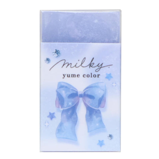 milky blue けしごむ クリアカラー消しゴム リボン カミオジャパン 新学期準備文具 かわいい グッズ メール便可 シネマコレクション