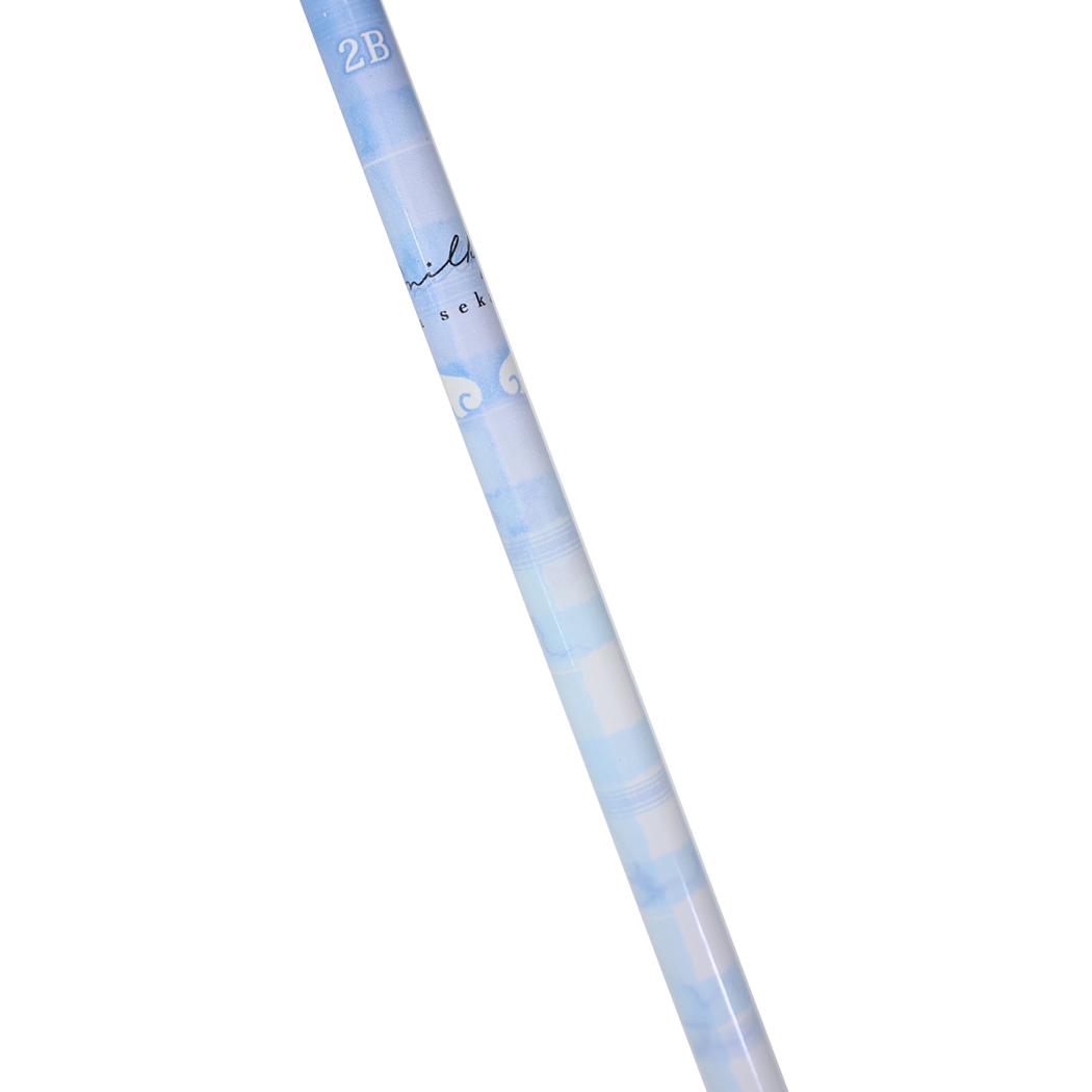milky blue えんぴつ チャーム付き鉛筆 2B チェック タテ カミオジャパン 新学期準備文具 筆記用具 小学生 かわいい グッズ メール便可 シネマコレクション
