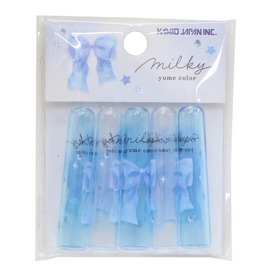 milky blue 鉛筆キャップ えんぴつカバー5本セット リボン カミオジャパン 新学期準備文具 女の子 かわいい グッズ メール便可 シネマコレクション