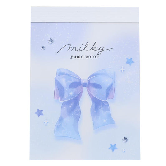 milky blue メモ帳 ミニミニメモ リボン カミオジャパン 新学期準備文具 かわいい グッズ メール便可 シネマコレクション