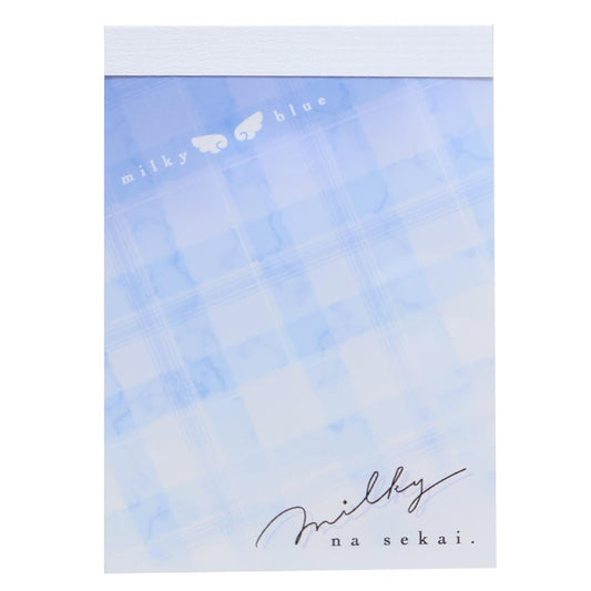 milky blue メモ帳 ミニミニメモ チェック カミオジャパン 新学期準備文具 かわいい グッズ メール便可 シネマコレクション