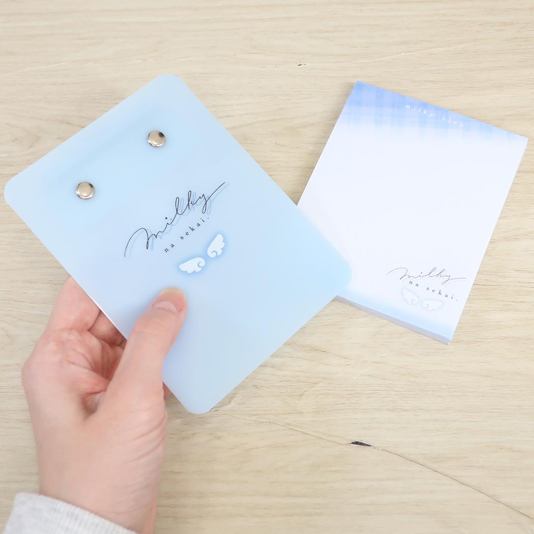 milkyblue メモ帳 チャーム付きバインダーメモ チェック カミオジャパン 新学期準備文具 かわいい グッズ メール便可 シネマコレクション