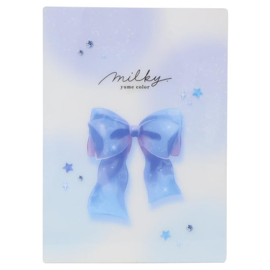 milky blue 下敷き 下じき リボン カミオジャパン 新学期準備文具 小学生 かわいい グッズ メール便可 シネマコレクション