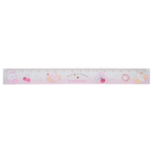スリム17cm定規 ものさし もぐにゃん よふかし カミオジャパン 新学期準備文具 かわいい メール便可