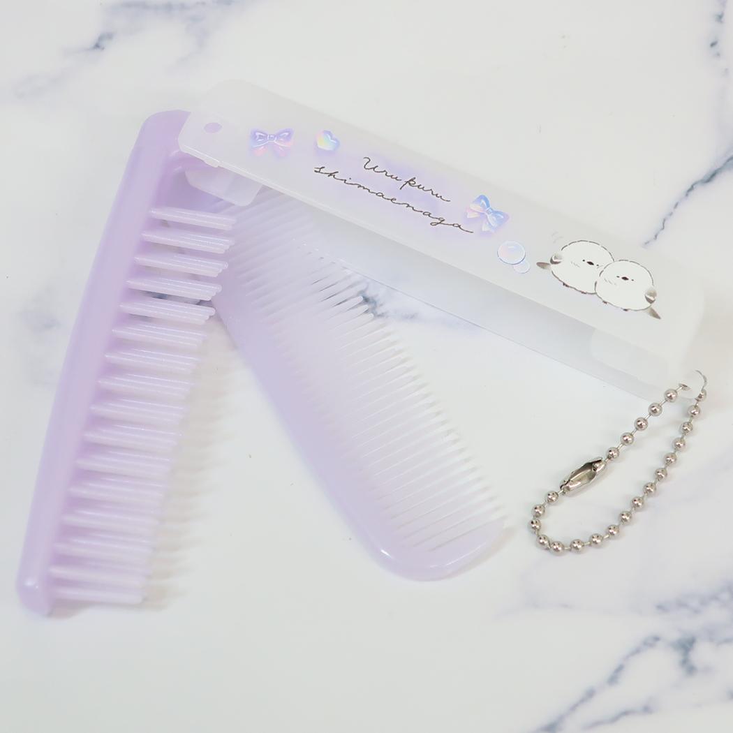 折りたたみブラシ＆コーム ヘアブラシ うるぷるシマエナガ カミオジャパン 折りたたみくし かわいい 日本製 メール便可