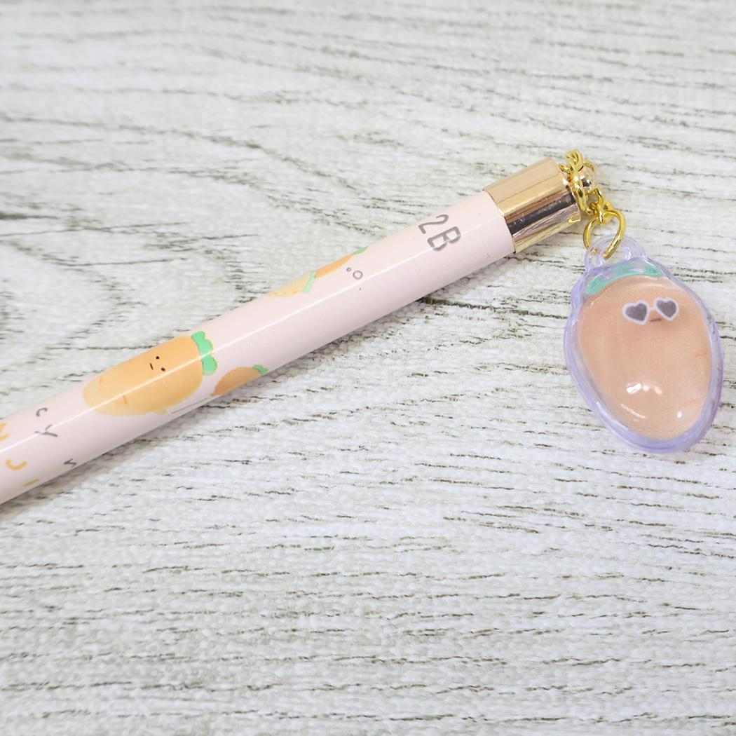 えんぴつ ドロップチャーム鉛筆 2B 丸軸 ジューシーなにんじん カミオジャパン 新学期準備文具 筆記用具 小学生 かわいい グッズ メール便可 シネマコレクション