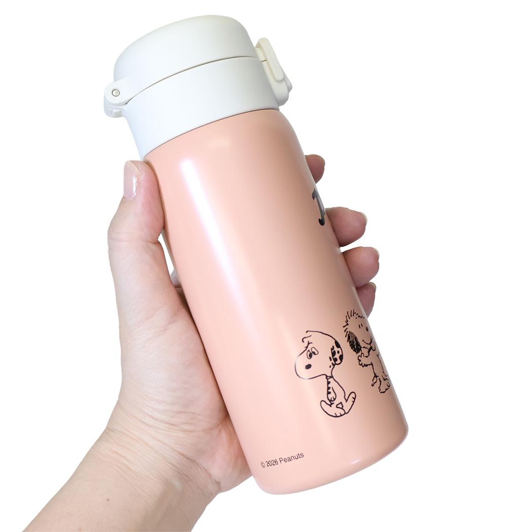 スヌーピー 保温保冷水筒 ワンプッシュステンレスボトル 350ml cheerful mood ピーナッツ カミオジャパン