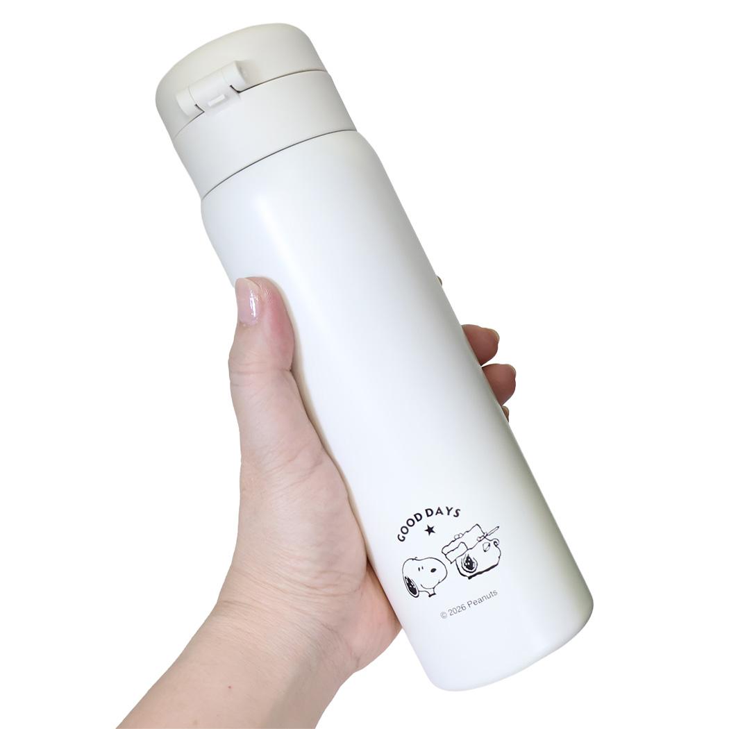 スヌーピー 保温保冷水筒 ワンプッシュステンレスボトル 480ml cheerful mood ピーナッツ カミオジャパン