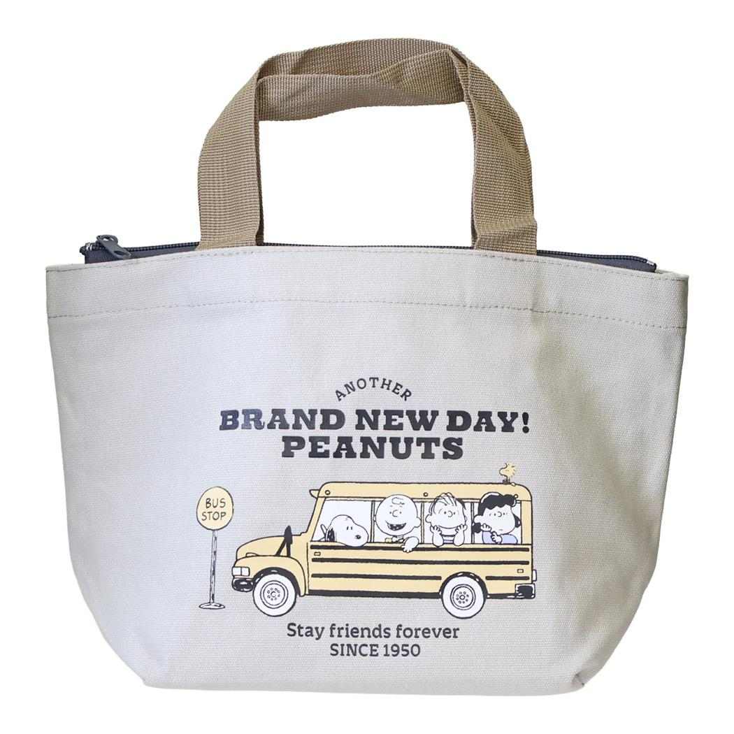 スヌーピー ミニトート 保冷 ランチバッグ PEANUTS SCHOOL ピーナッツ カミオジャパン