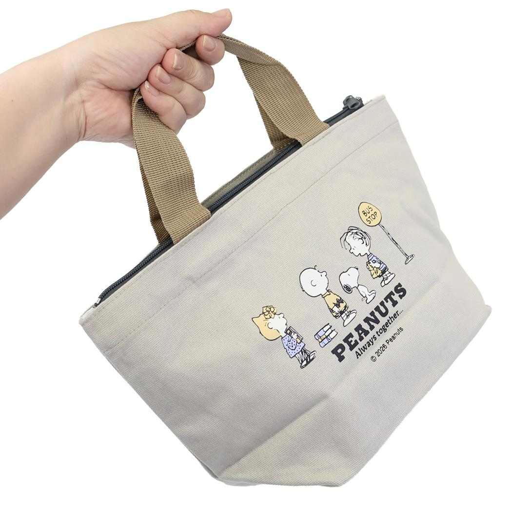 スヌーピー ミニトート 保冷 ランチバッグ PEANUTS SCHOOL ピーナッツ カミオジャパン