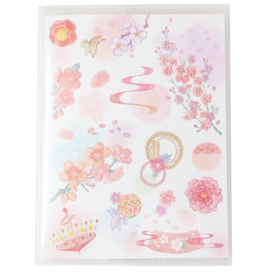 スタンプブック 大人のスタンプ帳 舞い散る桜の色 カミオジャパン 日本製 和風柄 グッズ メール便可 シネマコレクション