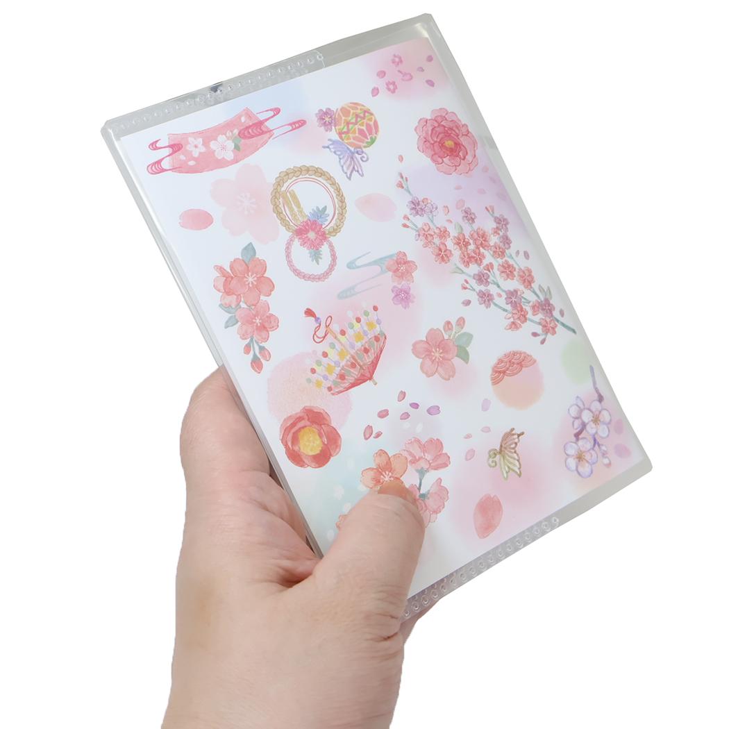 スタンプブック 大人のスタンプ帳 舞い散る桜の色 カミオジャパン 日本製 和風柄 グッズ メール便可 シネマコレクション