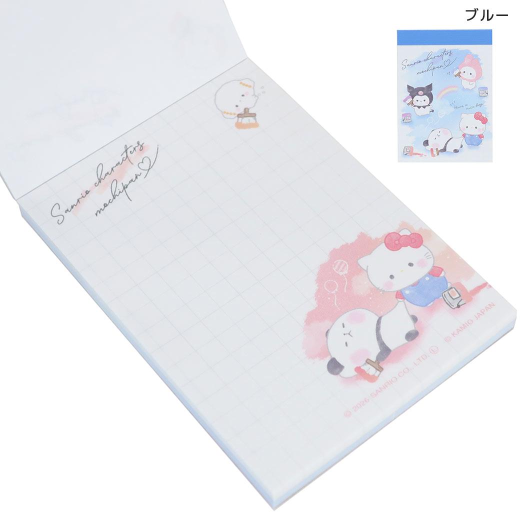 サンリオキャラクターズxもちもちぱんだ メモ帳 ミニミニメモ SORAIRO OEKAKI ブルー Sanrio カミオジャパン
