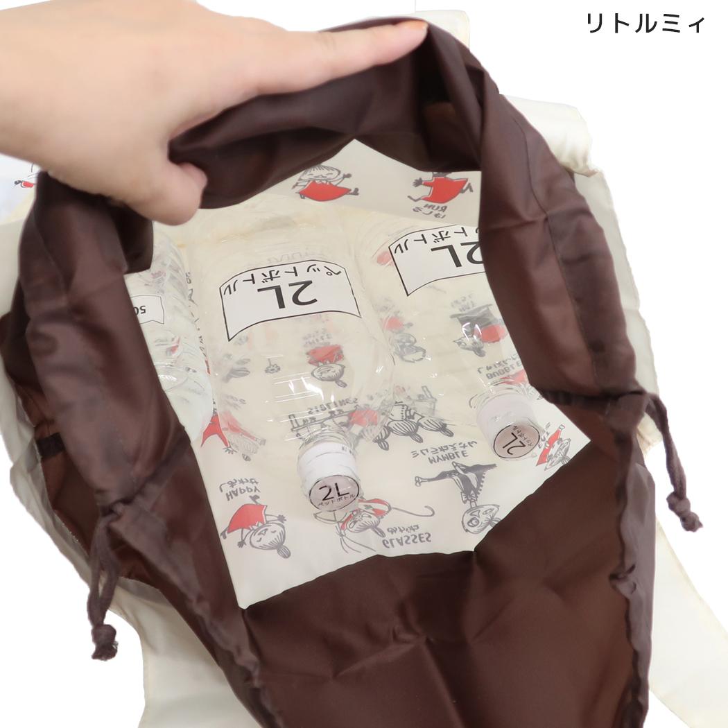 MOOMIN ショッピングバッグ ワイド底板付きエコバッグ AREKORE リトルミイ 北欧 カミオジャパン