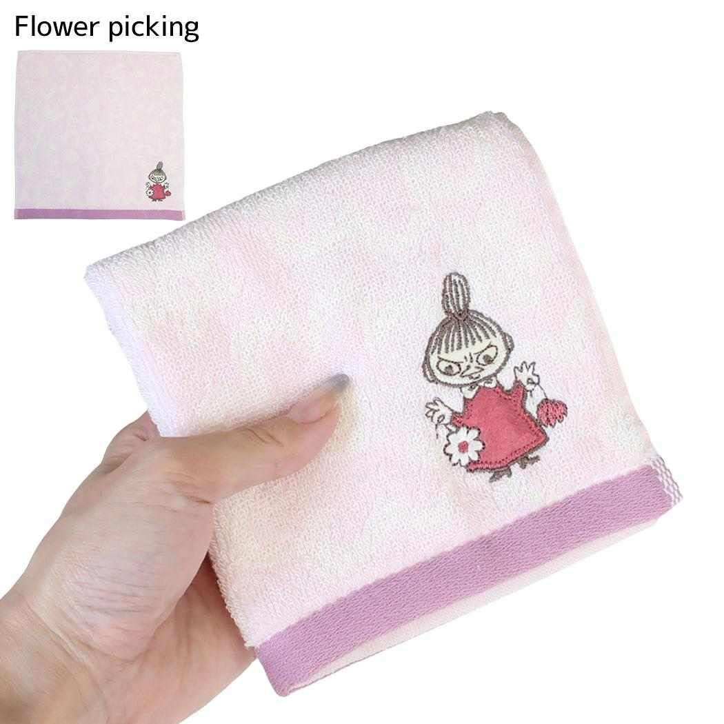 ムーミン ミニタオル タオルハンカチ Flower picking 北欧 カミオジャパン