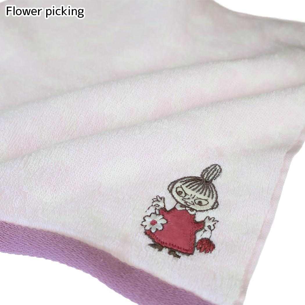 ムーミン ミニタオル タオルハンカチ Flower picking 北欧 カミオジャパン
