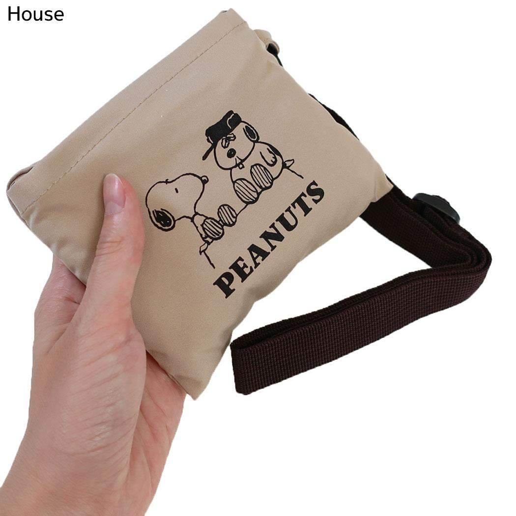 スヌーピー ショッピングバッグ ショルダー付きエコバッグ WORLD FAMOUS House ピーナッツ カミオジャパン