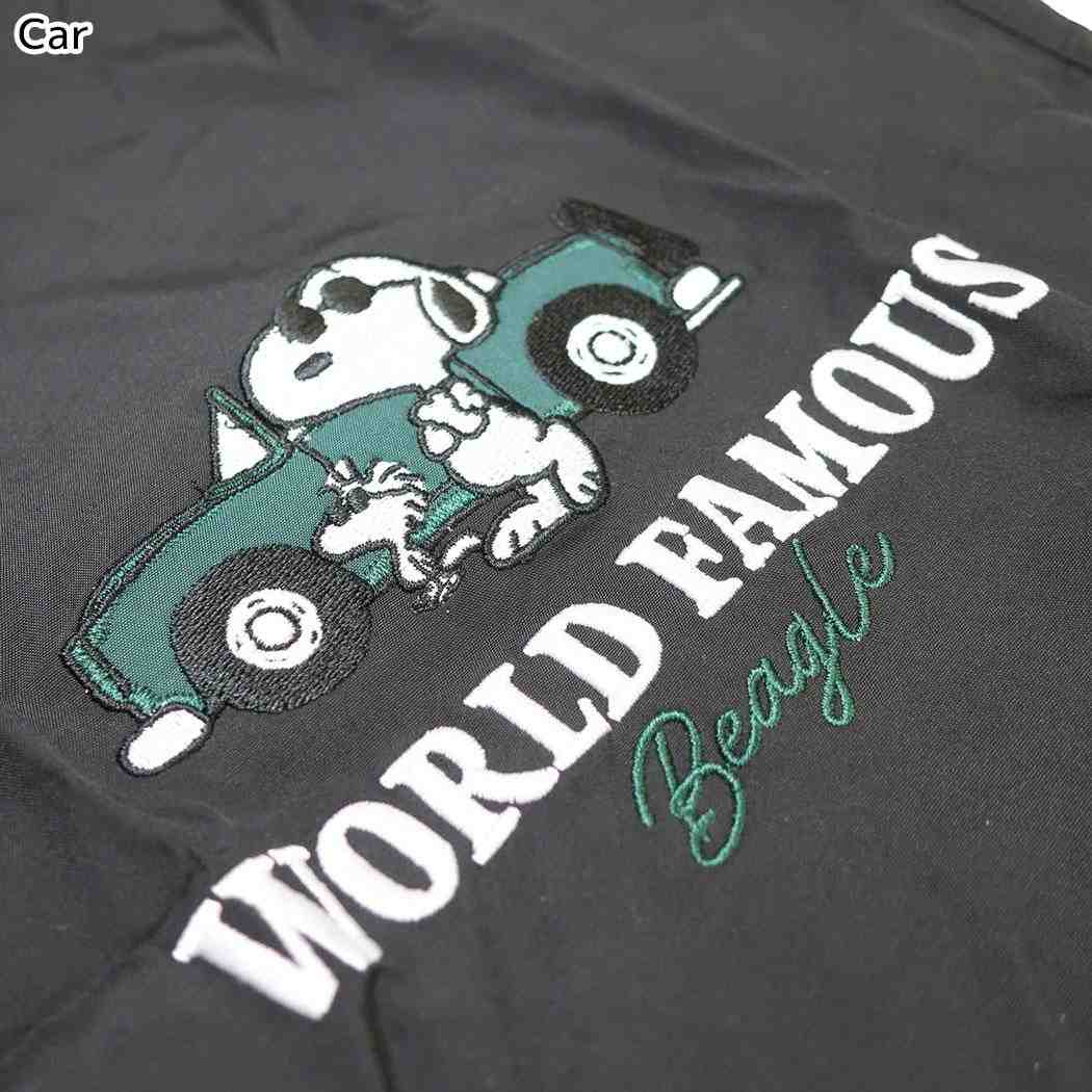 スヌーピー ショッピングバッグ ショルダー付きエコバッグ WORLD FAMOUS Car ピーナッツ カミオジャパン